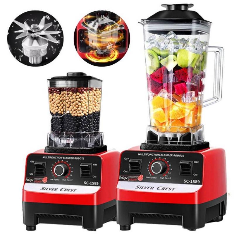 Máy xay sinh tố công nghiệp KAW SILVER CREST SC-1589 2 cối đa năng công suất 4500W, máy xay đá, rau, thịt, cá, hoa quả