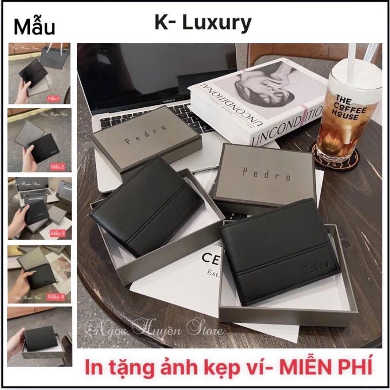    IN ẢNH  Ví Da Nam Pedro Cao Cấp̣ 1- - Ví Nam Ngang Full Hộp Và Túi Xách Giấy Hãng Sang Trọng Làm Quà Tặng 