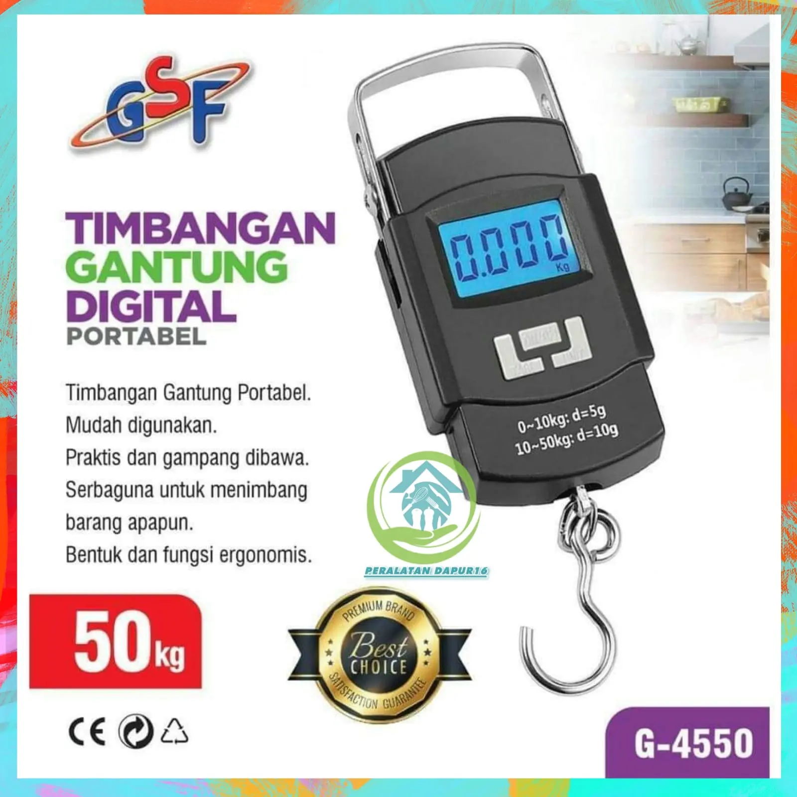 TIMBANGAN GANTUNG DIGITAL 50KG / TIMBANGAN GANTUNG PORTABEL GSF G- 4550 / TIMBANGAN GANTUNG MURAH