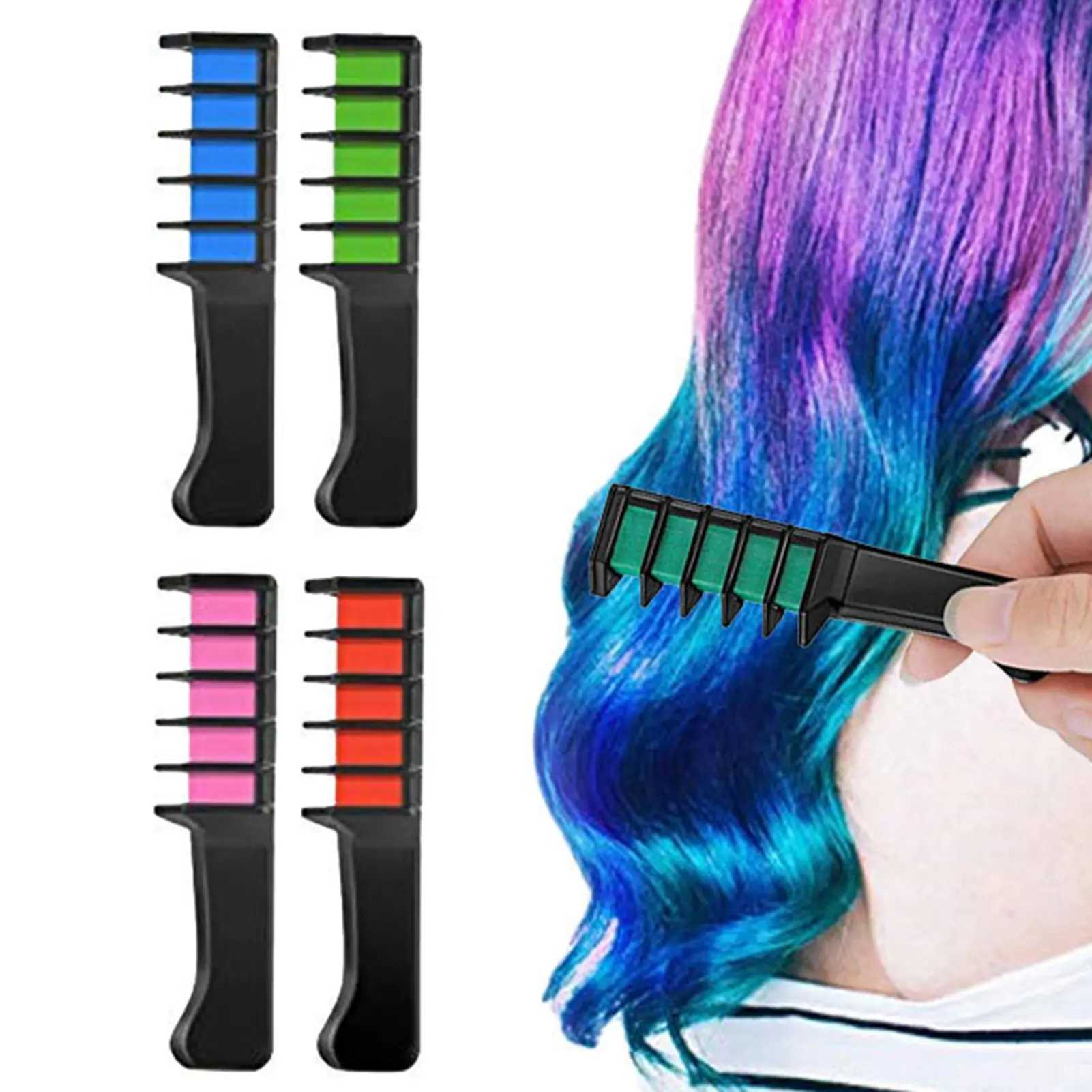 Louterh Hair Chalk Creative Long Lasting Plastic Disposable Hair Dye Chalk for Girls