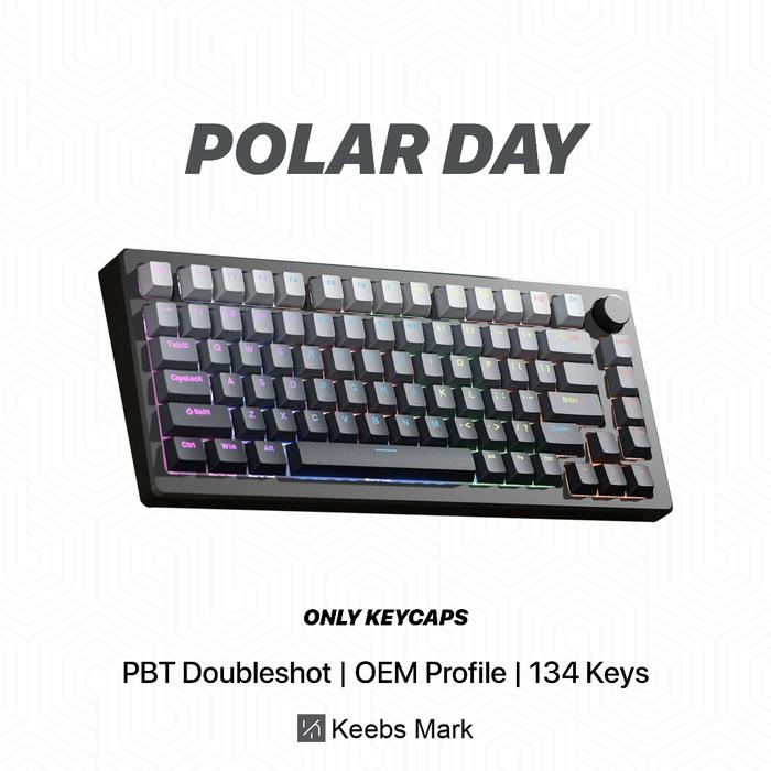 Jual Polar Day Gradient Black Keycaps Shine Through Top Print PBT ...