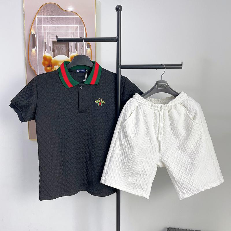 Set đồ bộ nam cổ trụ cộc tay chất liệu xốp nổi by iamthyu - B137 Menswear Áo Quần 4