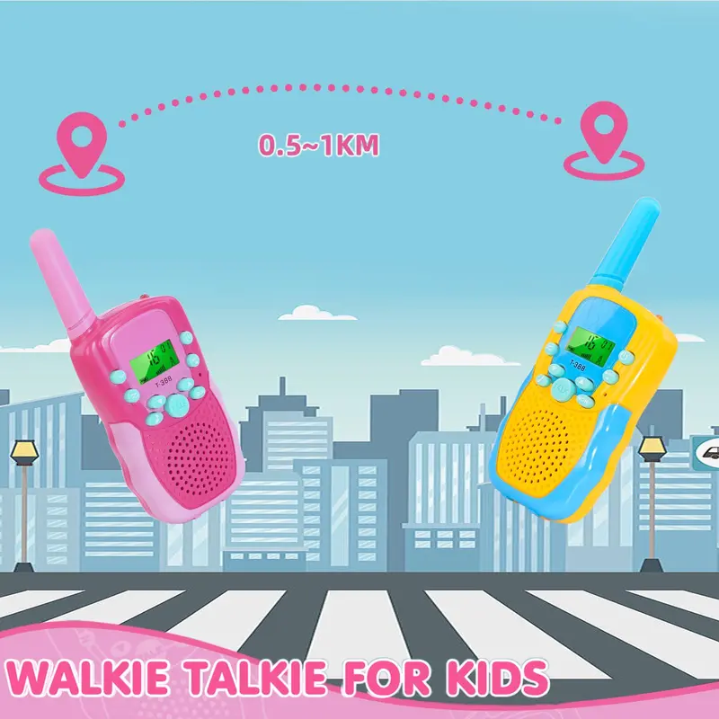 22 Channel 2 Way Radio Toy without Batteries, 2 Counts LCD Display Walkie Talkies with Backlit LED Flashlight, Suitable for Outdoor, Camping, Hiking 3