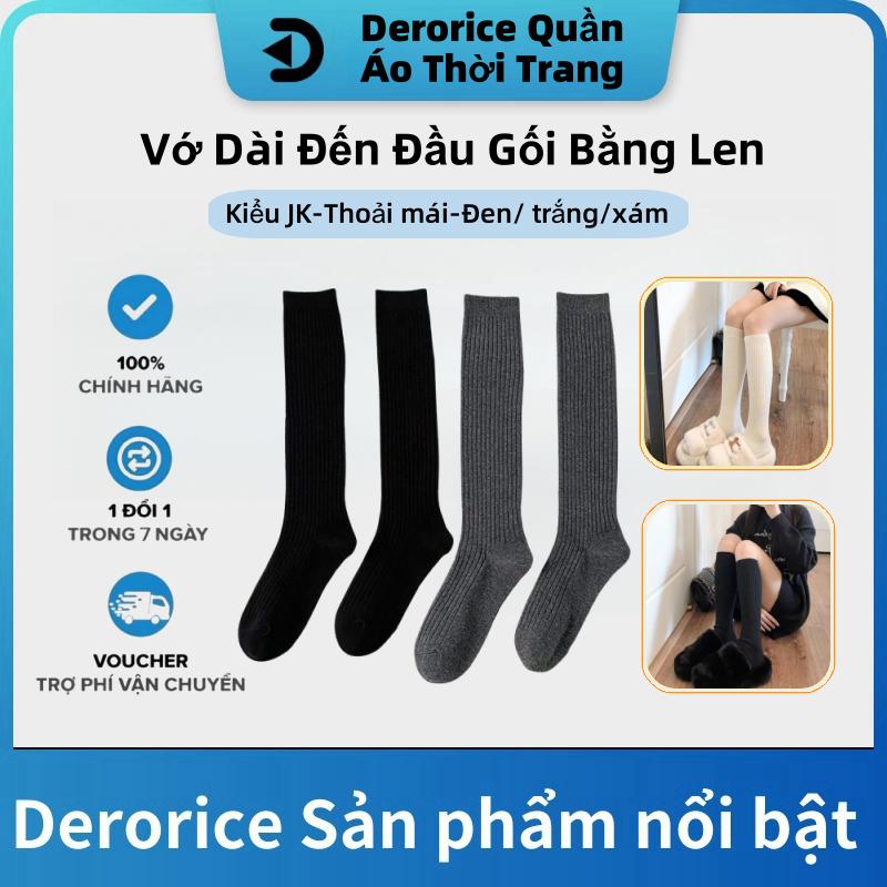 Vớ Dài Đến Đầu Gối Bằng Len Họa Tiết Kẻ Sọc Trắng Đen Xám Phong Cách  JK Cổ Điển Cho Nữ Mắt cá chân Voan Tất Women