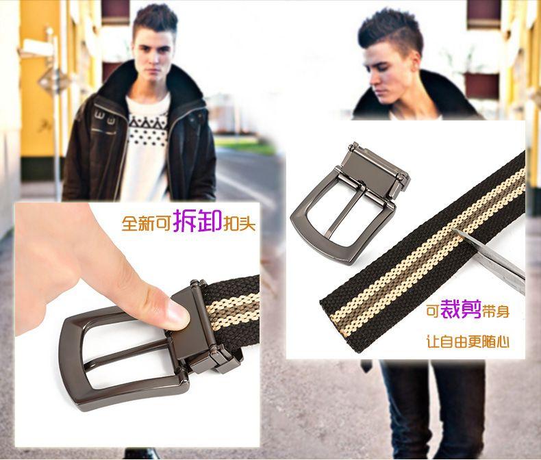 Product Introduction of Thắt Lưng Vải Bố, Dành Cho Nam Giới, Thắt Lưng Khóa Chốt, Phong Cách Hàn Quốc, Thích Hợp Cho Quần Jean Thường Ngày Cho Học Sinh Trẻ, Thắt Lưng Quần Dài Titan 4