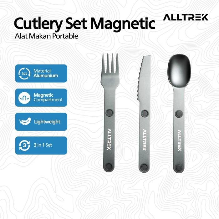 Gambar ALLTREK Alat Makan Magnetic Aluminum Alloy Knife, Fork And Spoon Three-piece dari Alltrek indonesia Kota Administrasi Jakarta Barat Tokopedia