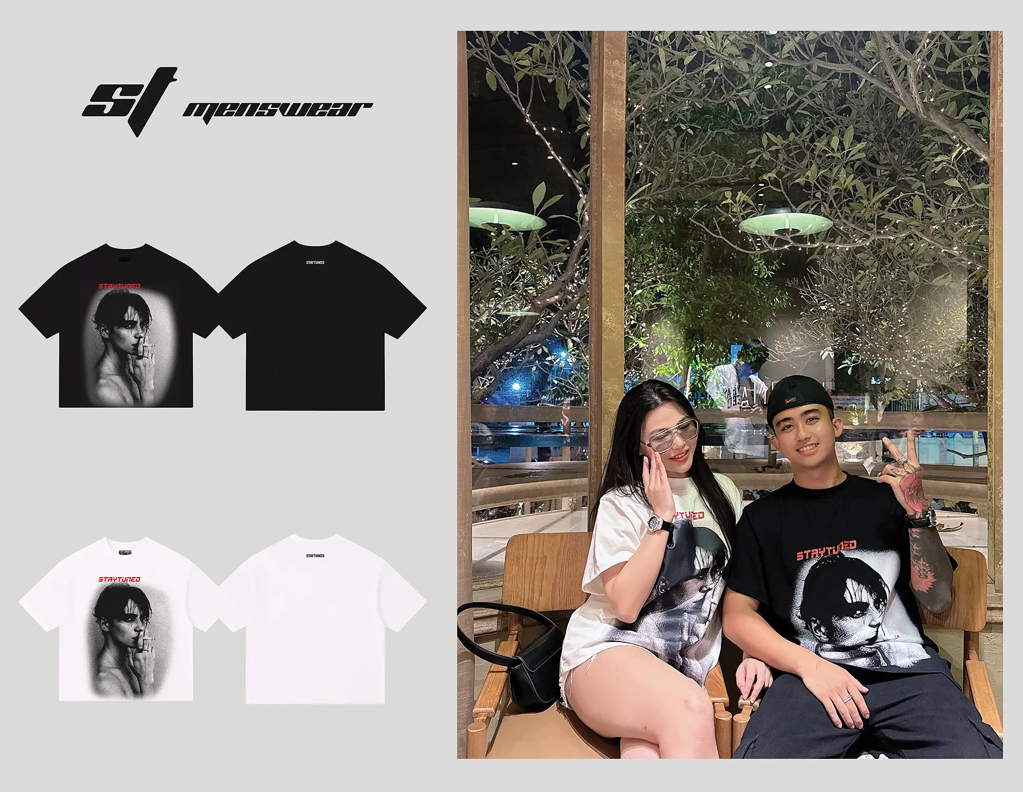 (NEW) Áo thun form BOXY FIT  Cotton 2C 280gsm (logo thêu nổi 3D và in PET DTF chuyển nhiệt)//STMENSWEAR