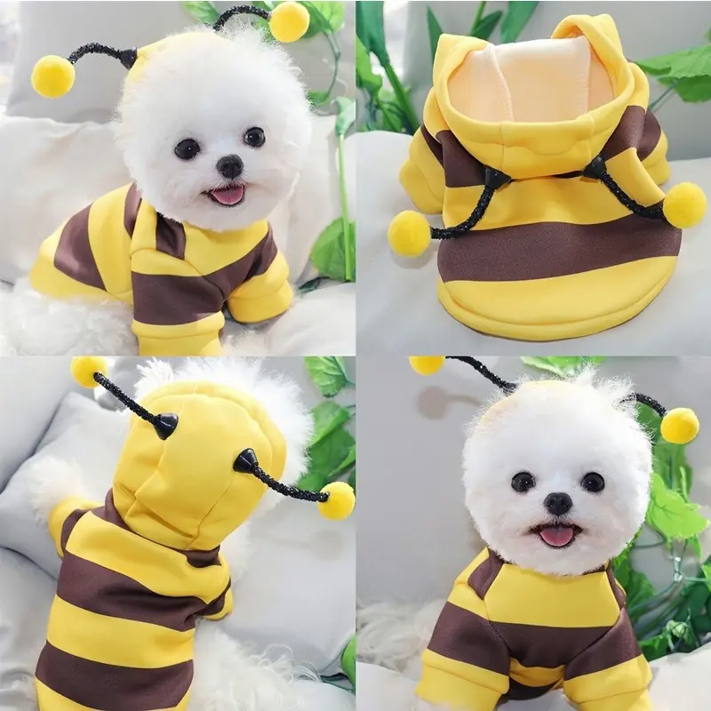 Pakaian Haiwan Peliharaan, Pakaian Anjing, Musim Gugur Musim Sejuk, Sesuai untuk Anak Anjing dan Kucing, Baju Sweat, Pakaian Transformasi Lebah