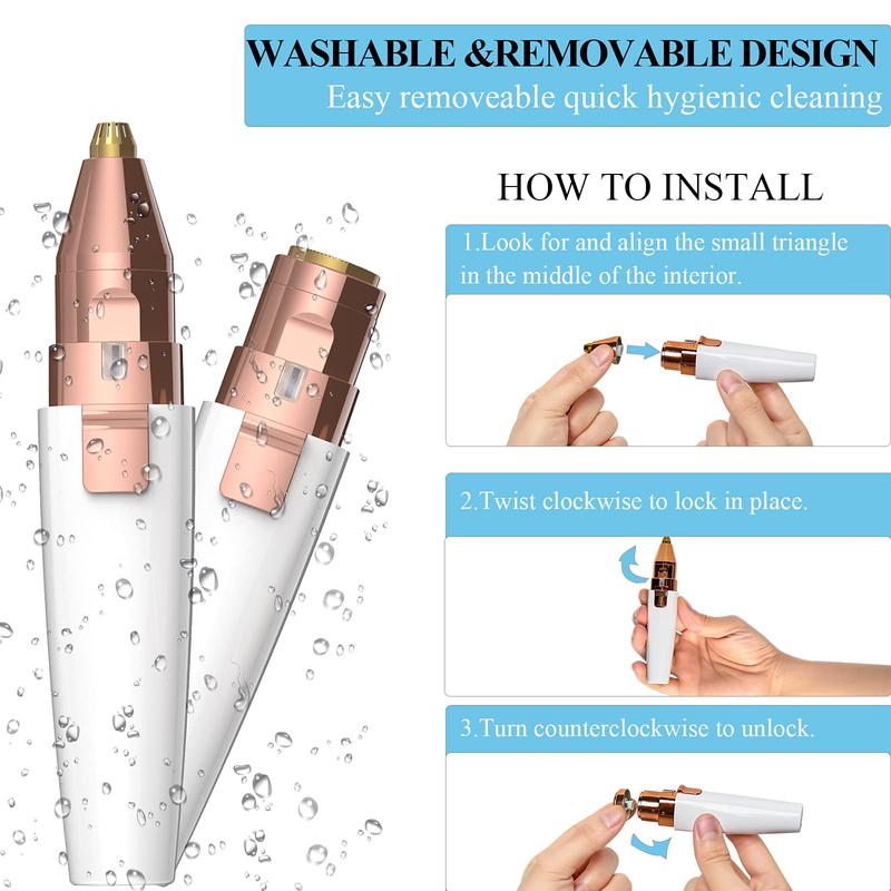 2 in 1 Electric Nose Trimmer, Portable Rechargeable Waterproof Eyebrow Shaver, Facial Hair Trimmer, Personal Care Appliances for Women 2