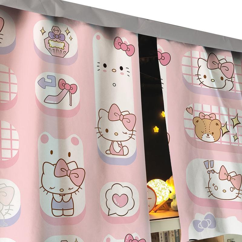 Product Introduction of [30 Days Hot Sale 1485 Pieces] Girls' Bedroom KT Pink Cartoon Cartoon Opaque Bed Curtain Upper and Lower Bunk Ins Moisture-Proof Antibacterial Simple Bed Curtain 0