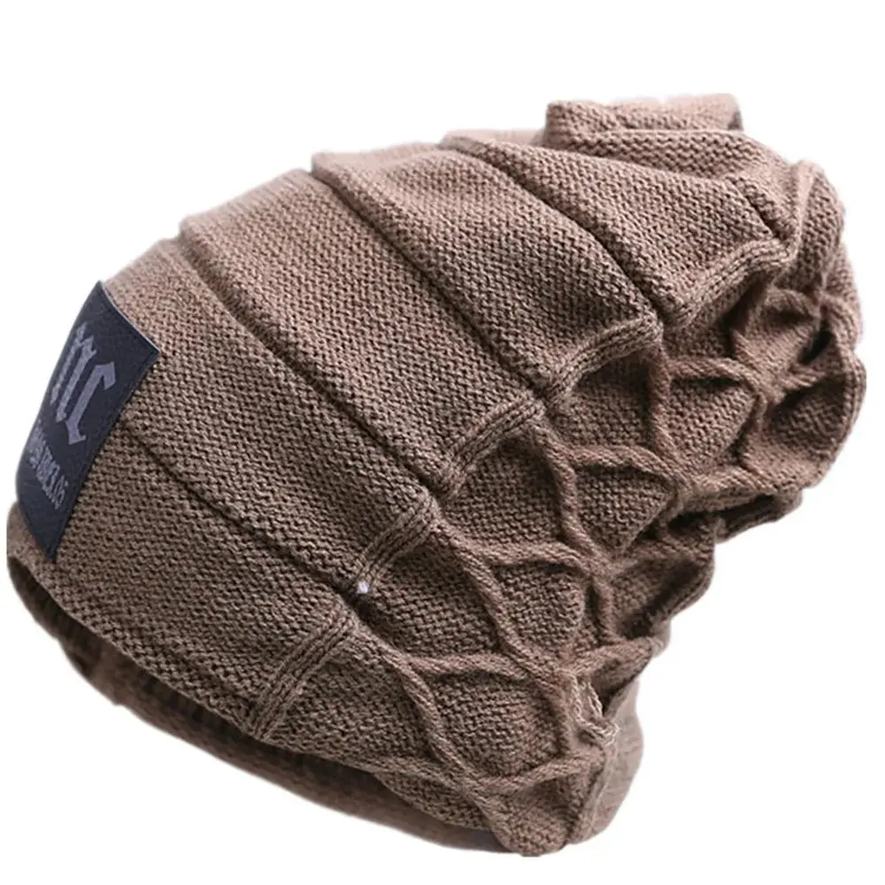 Winter Warm Skullies Beanies Letter Knitted Women Hat Neck Collar Outdoor Adult Men Casual Soft Wool Bonnet Casquette Homme