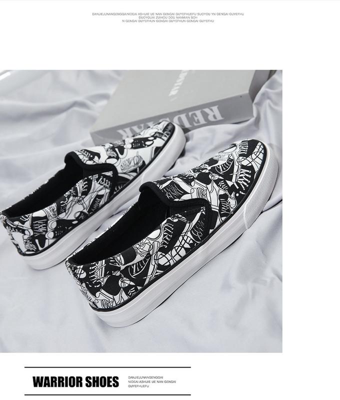 Product Introduction of Giày Lười Không Đều Với Graffiti Cho Nam, Giày Thường Ngày Đế Bằng Phong Cách Hàn Quốc, Giày Trượt Băng, Cá Tính, Mùa Thu 2023 Shoes Shoes 15