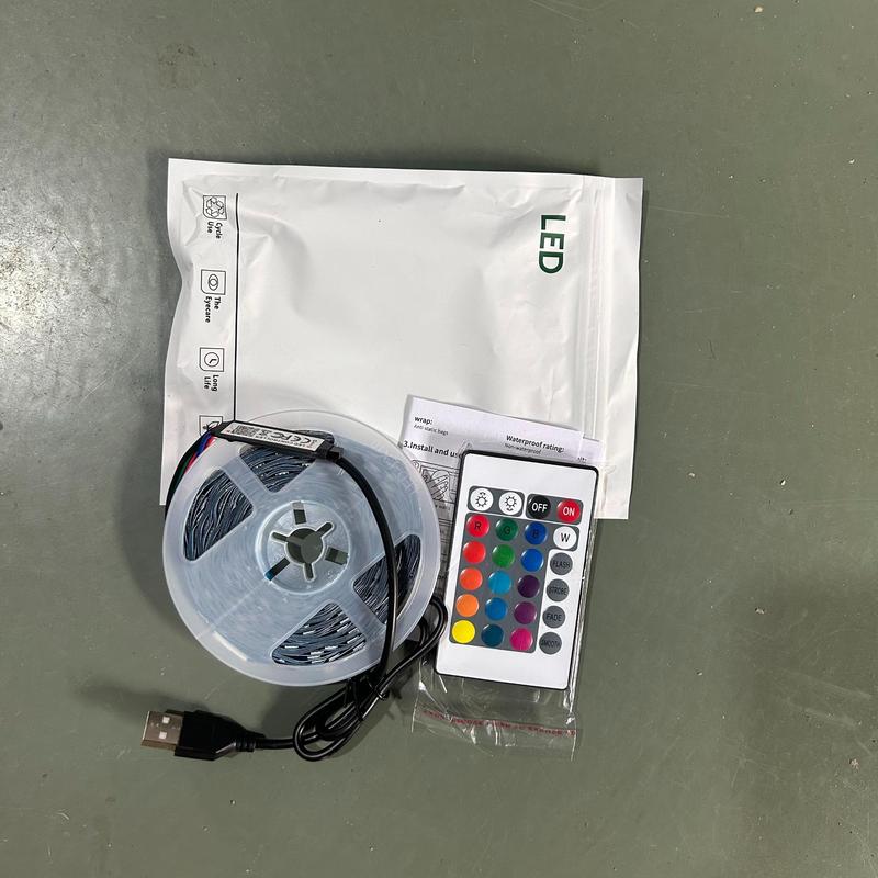 RGB LED Strip Light, 1 Count TV Backlight Music Sync Flexible Diode Tape Light with App Control, USB Powered RGB Colorful Strip Light, Ambient Light 3