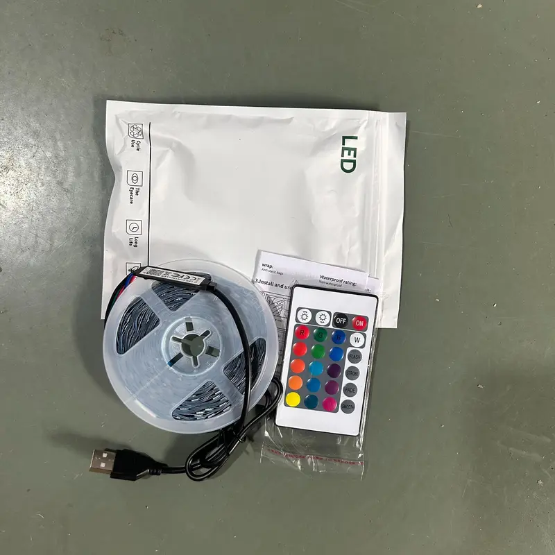 RGB LED Strip Light, 1 Count TV Backlight Music Sync Flexible Diode Tape Light with App Control, USB Powered RGB Colorful Strip Light, Ambient Light 3