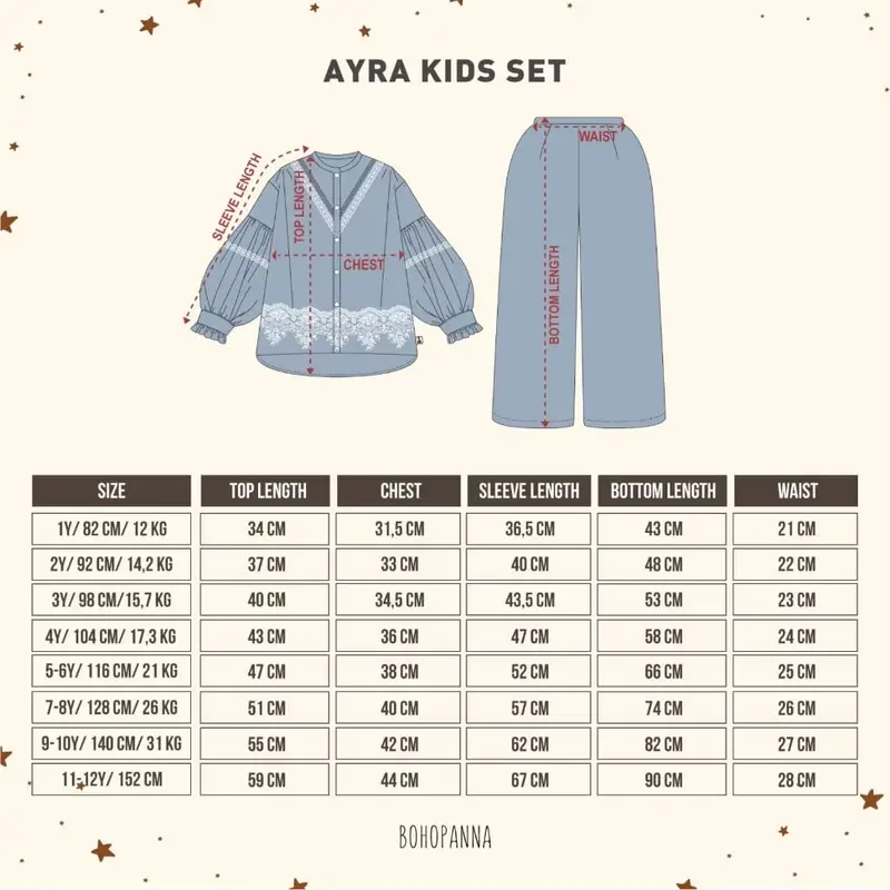 LITTLE BARI - Bohopanna - Ayra Kids Set - Baju Anak Perempaun Umur 1-8 tahun 1
