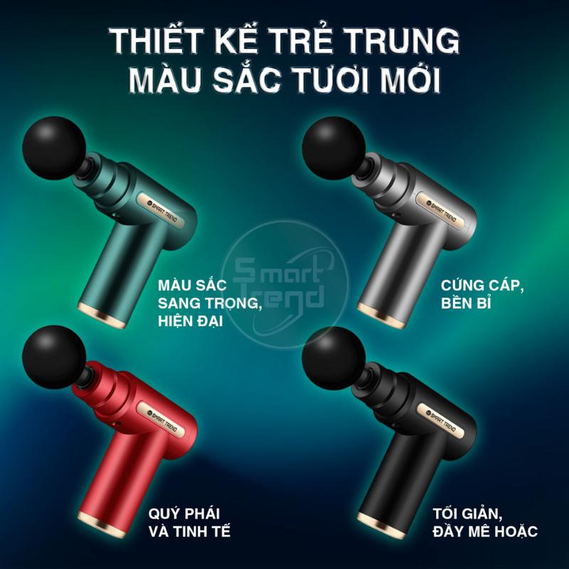 Máy massage cầm tay mini đấm lưng mát xa đau mỏi cổ vai gáy 4 đầu 6 chế độ bảo hành 6 tháng Máy massage cầm tay, trị liệu toàn thân,  Cấp Độ Chuyên Sâu 6