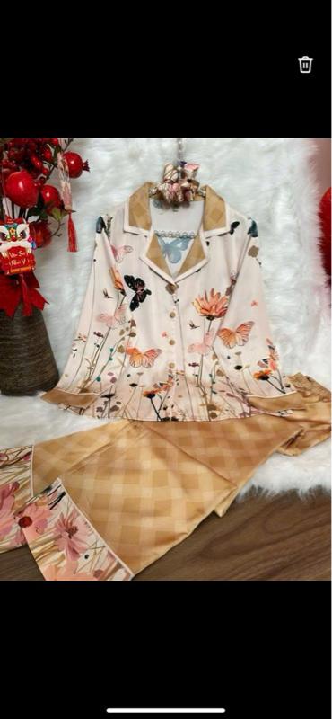 Product Introduction of Pizama Lụa Latin Tơ Tằm Loại 1 Chất Liệu Mềm Mịn Mát Cho Nữ - Quần Ngủ, Áo, Nhung, Women Voi Kem 7