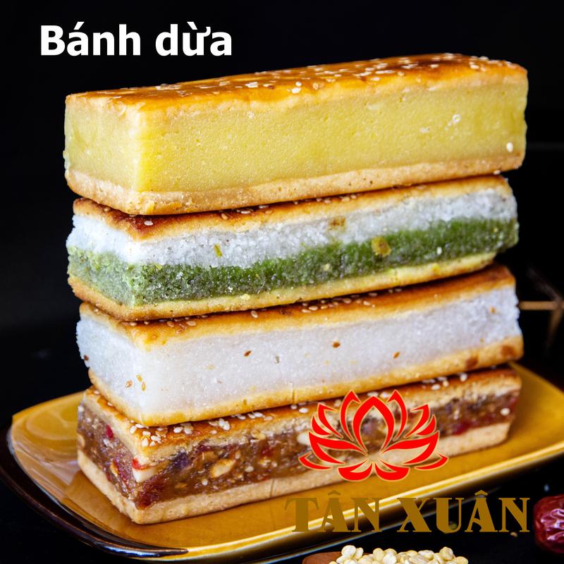 Combo 2 thanh Bánh Xà Lam Dừa Tân Xuân 400g đủ vị Cake Food
