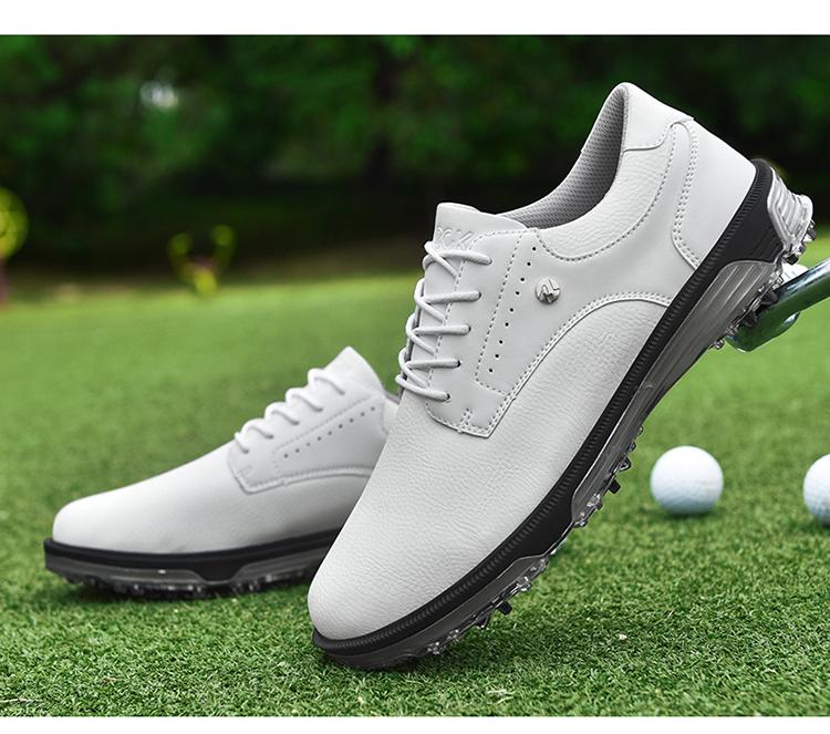 Product Introduction of Plus Size Golf Shoes for Men Breathable Nail Resistant Non slip Lace up Sports Shoes 15