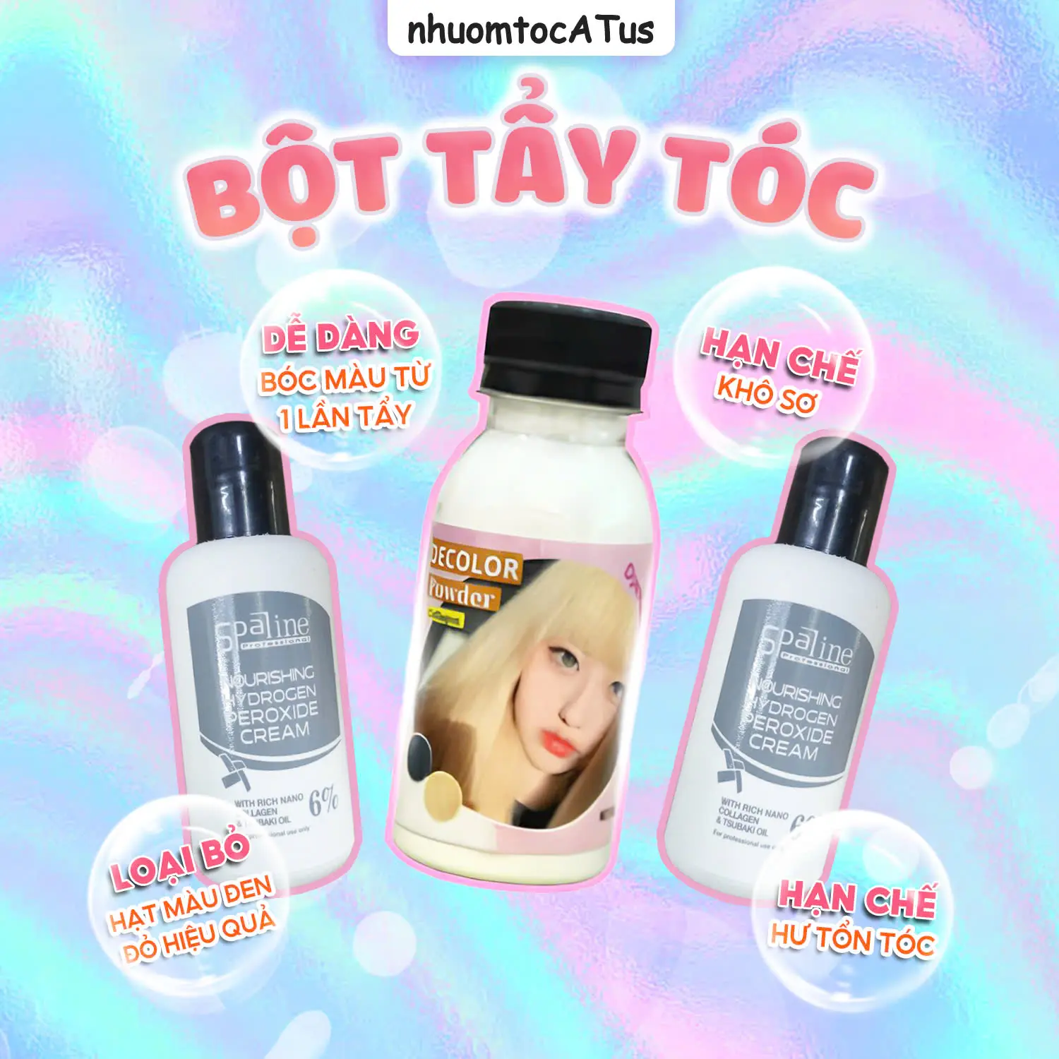Set bột tẩy tóc collagen an toàn cho tóc