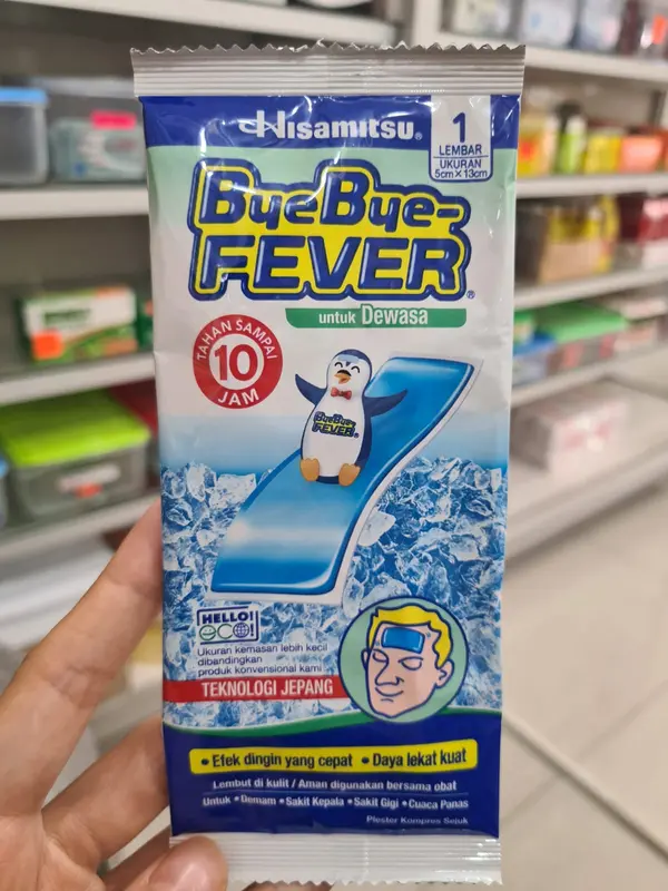BYEBYE FEVER DEWASA 1 SACHET PLESTER KOMPRES DEMAM DEWASA / PLESTER KOMPRES TURUN PANAS / PLESTER DEMAM 5