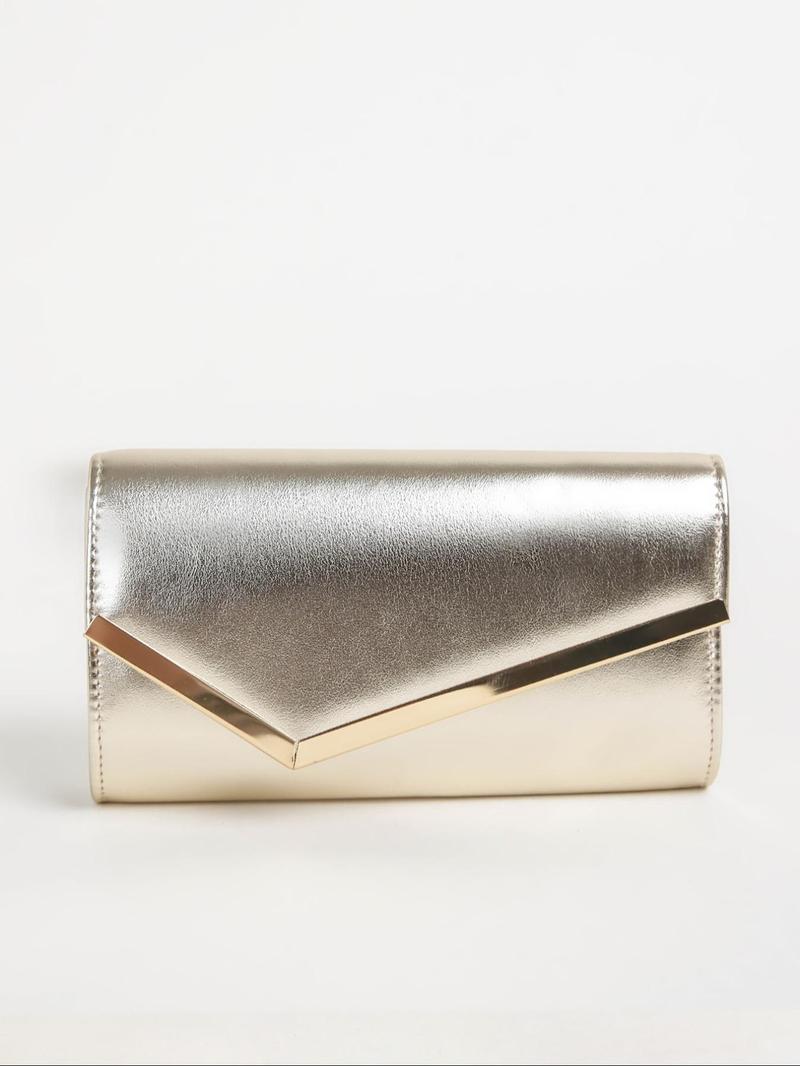 Product Introduction of Women's Elegant Metallic Evening Bag, Exquisite Trendy Chain Strap Bag, Fashionable Handbag for Party Decoration 4