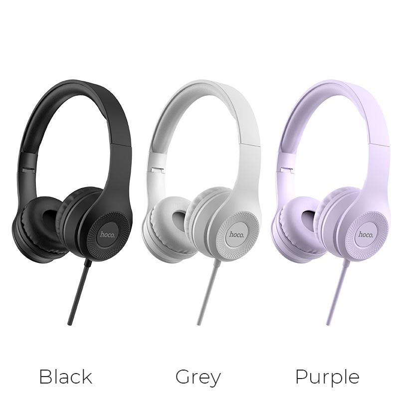 Product Introduction of Tai nghe chụp tai Hoco W21, dây dài 1.2m Kem mic đàm thoại, Earphone Nghe Nhạc chơi game học online 1