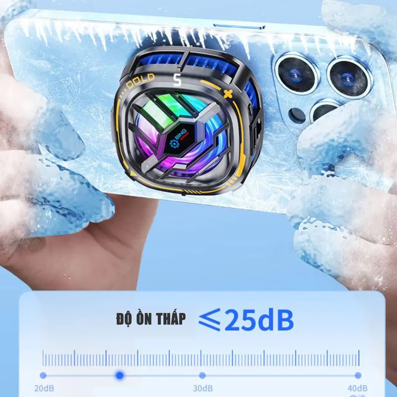 Quạt Tản Nhiệt Điện Thoại Sò Lạnh X76 PRO- LED Gaming, Nam Châm Siêu Mạnh, Làm Lạnh Cực Sâu (BH Lỗi 1 Đổi 1) Phụ Kiện quattan  nhiet sò  lạnh 2