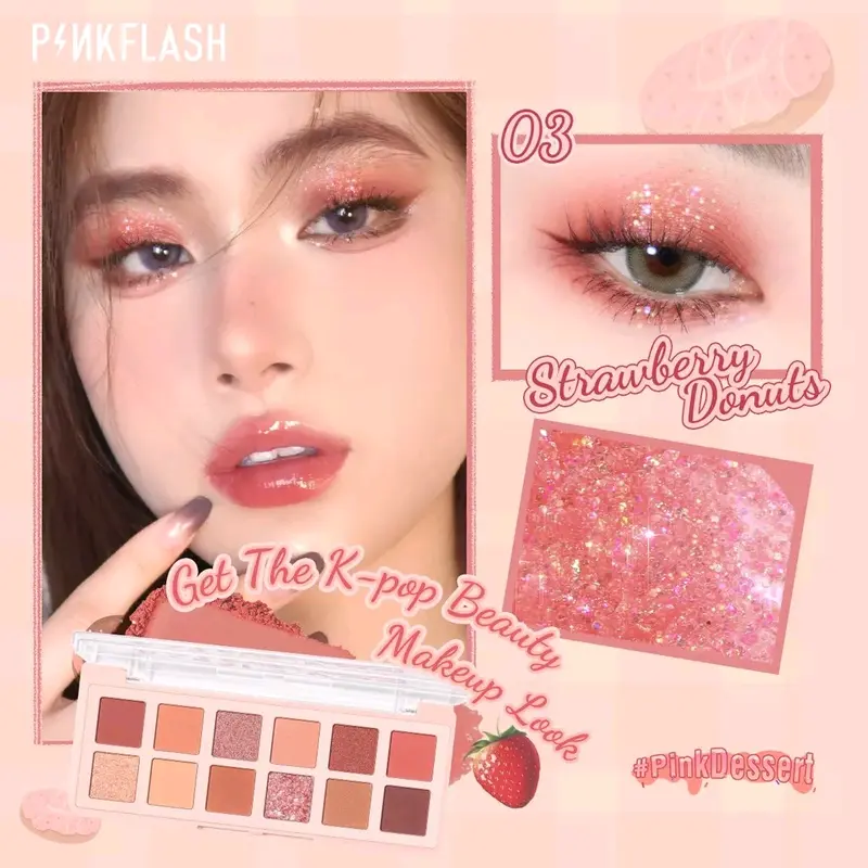 pinkflash eyeshadow isi 12 pink flash eye shadow palet 6
