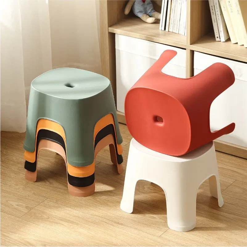 Bathroom Row Stool Plastic Stool Thickened Adult Shoe Changing Stool Children's Small Bench Home
