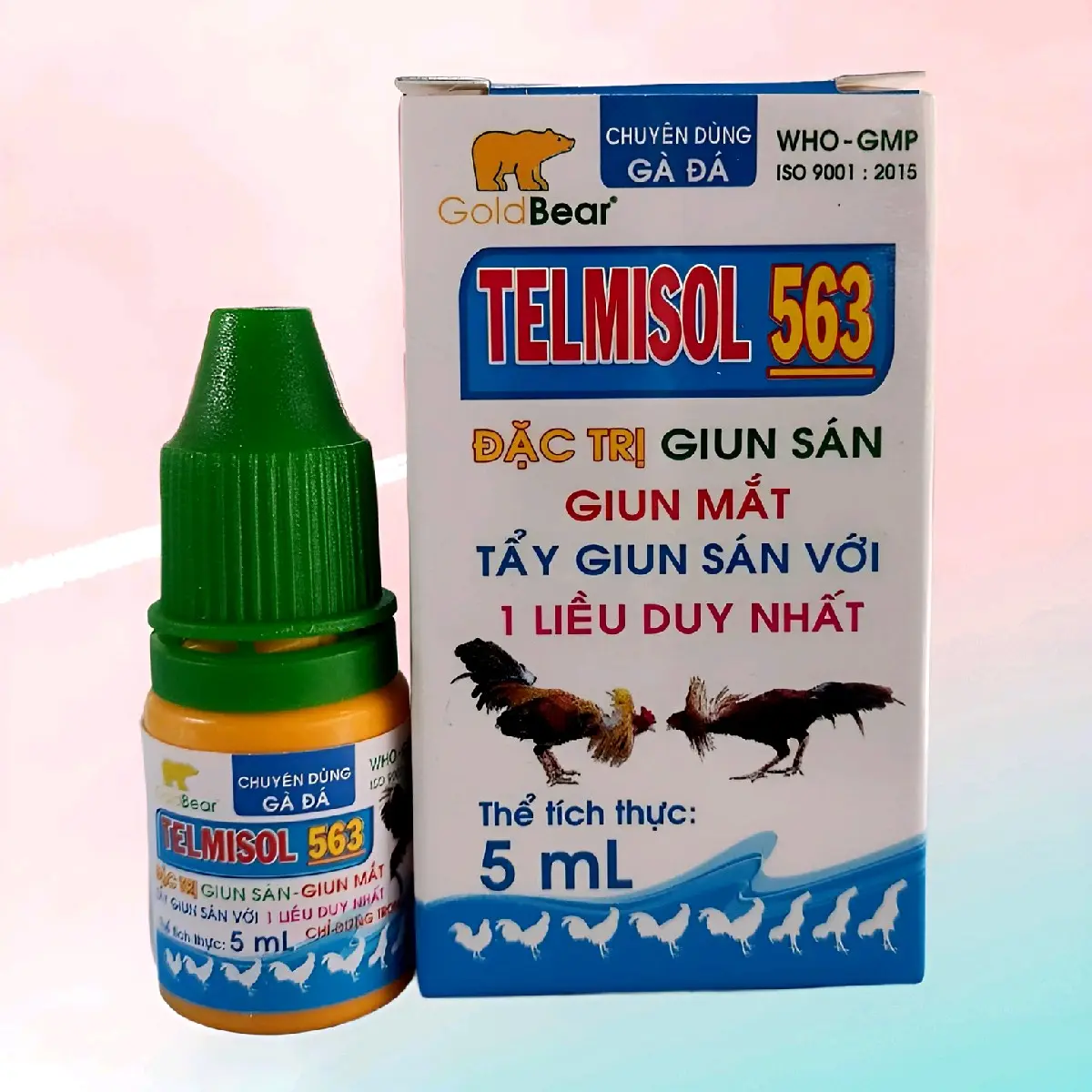Telmisol 563 (5ml) thuốc nhỏ mắt cho gà đá dùng để xỗ lãi, giun mắt, giun sán cho gà đá