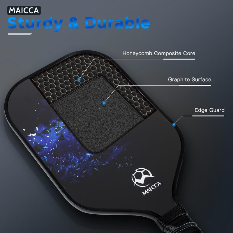 Squash Racket  Pickleball Paddles USAPA Approved Set Rackets Honeycomb Core 4 Balls Portable Racquet Cover Carrying Bag Gift Kit Indoor Outdoor 4