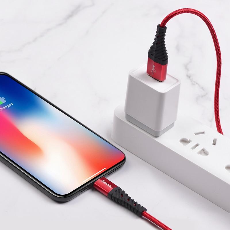 Cáp Sạc IP 2.4A Cho iPhone 5 6 7 8 X XsMax 11 12 13 14 Pro ProMax Hoco X38 - Cáp Dây Dù Siêu Bền Sạc Nhanh Max 2.4A CHÍNH HÃNG