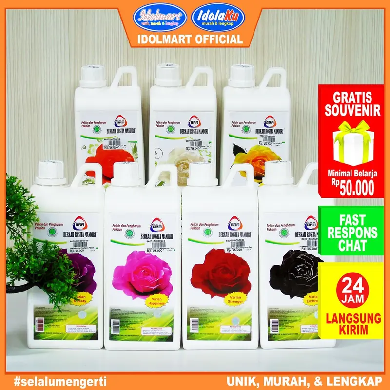 IDOLAKU BRM Pelicin & Pengharum Pakaian 1000 ml Pewangi Loundry Original 4
