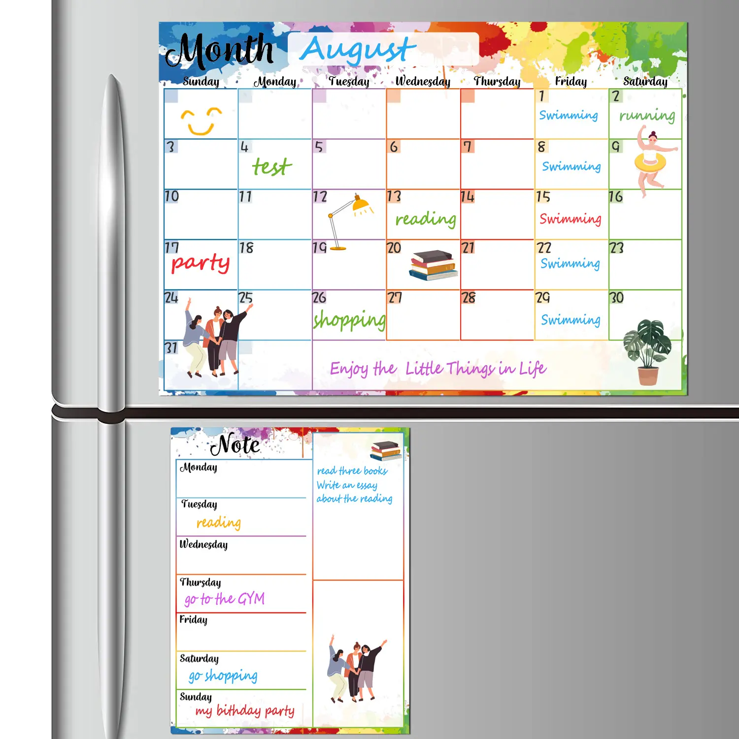A3 Erasable Monthly and Weekly Schedule Magnetic Soft Whiteboard Calendar Stickers Refridgerator Magnets Memo Message Board Schedule Suit