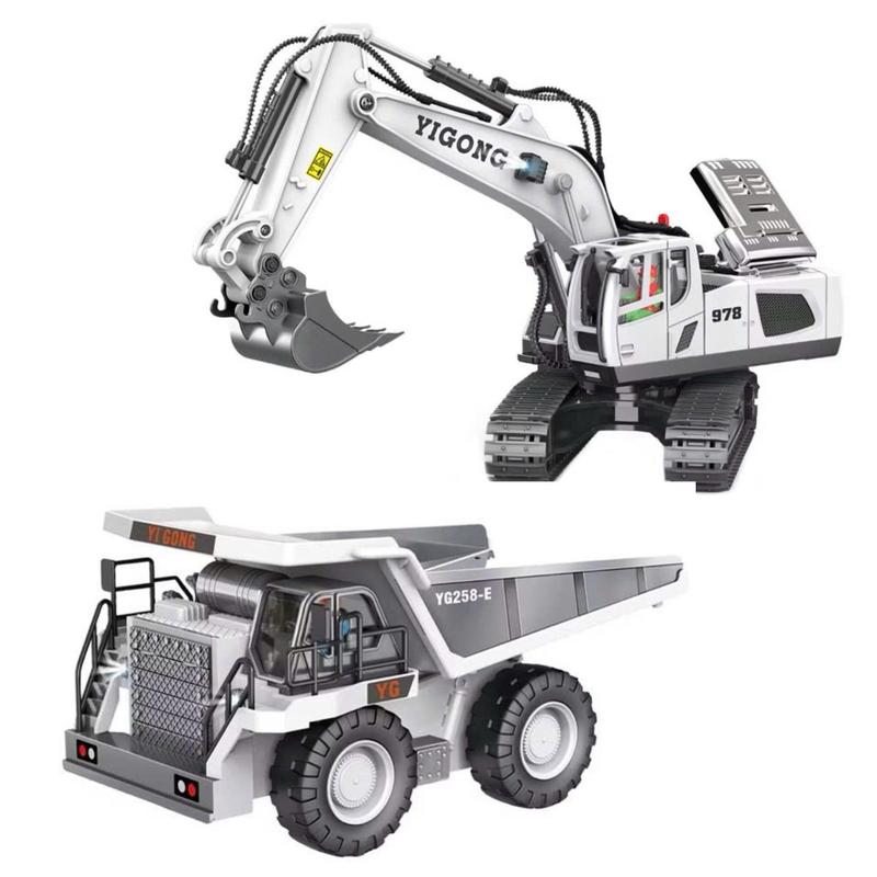 Combo Xe Máy Xúc Gầu Sắt, Xe Ben Thùng Sắt, Loại Công Trình Pin Sạc Cho Bé, Xe Điều Khiển Từ Xa Cho Bé Toy Đồ Chơi