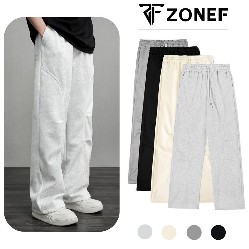 [DEAL TẾT] Quần nỉ 2 da form rộng Zonef Studio, Quần dài Track Pants Unisex Local Brand Nam Menswear