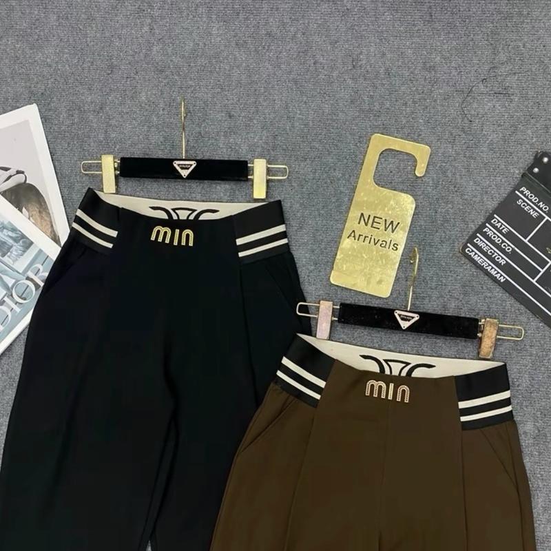 Quần thiết kế kiểu dáng baggy tôn dáng  cạp thiết kế khâu chữ min chắc chắn Có Túi Pants Nữ Women 6
