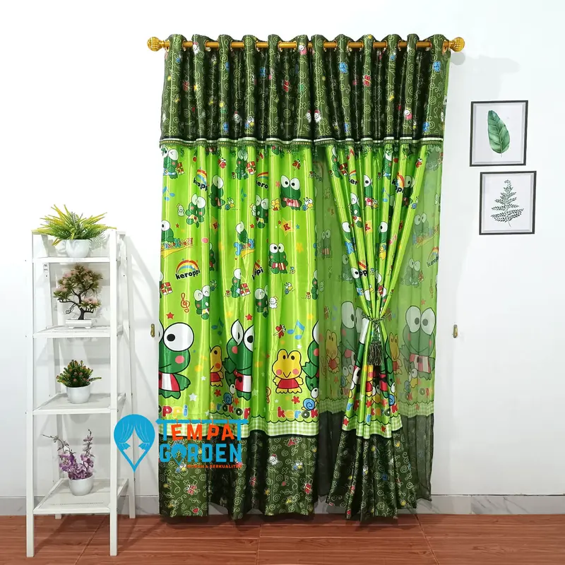Tempat Gorden - Gorden Blackout Anak Motif Keroppi – Tirai Lucu untuk Jendela & Pintu | PROMO 2