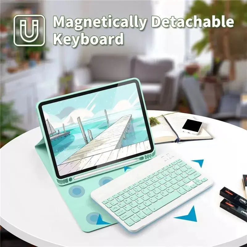 Book Cover R3dmi Pad Pro / P0c0 Pad 12.1 Inch 2024 Leather Flip Case Keyboard Wireless Mouse Bluetooth Sarung Casing Bahan Kulit cases protection 3