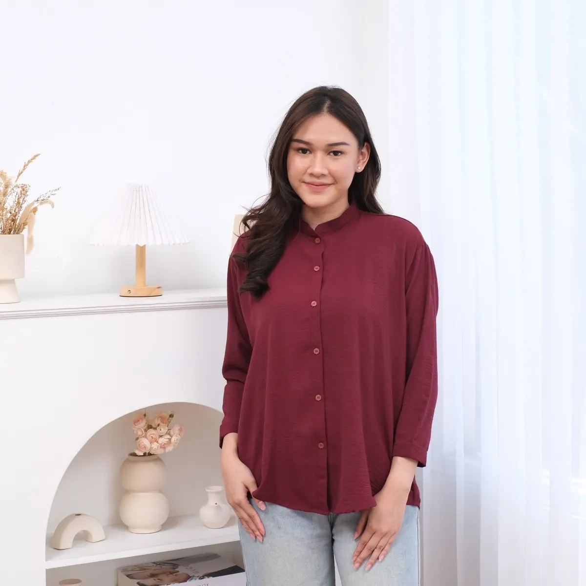 Cala shirt | kemeja wanita crinckle airflow basic premium