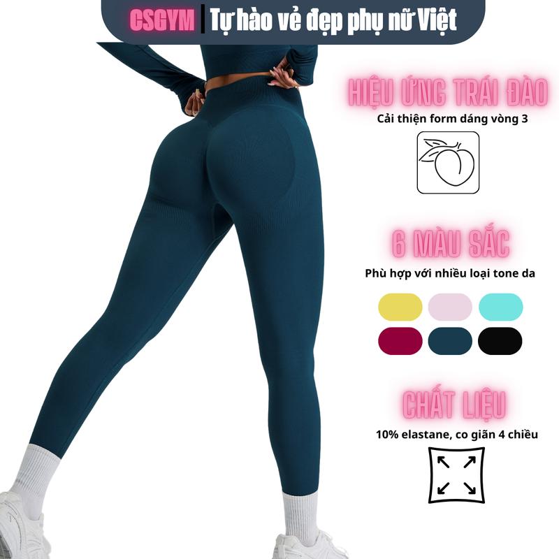 Quần tập gym nữ cạp cao, viền chun MITAOCSGYM MS1113, quần legging thể thao nữ, vải dệt kim 10% elastane, thoáng khí, không bục chỉ, không rão, co giãn 4 chiều, thoải mái, Sấy khô nhanh Đồng