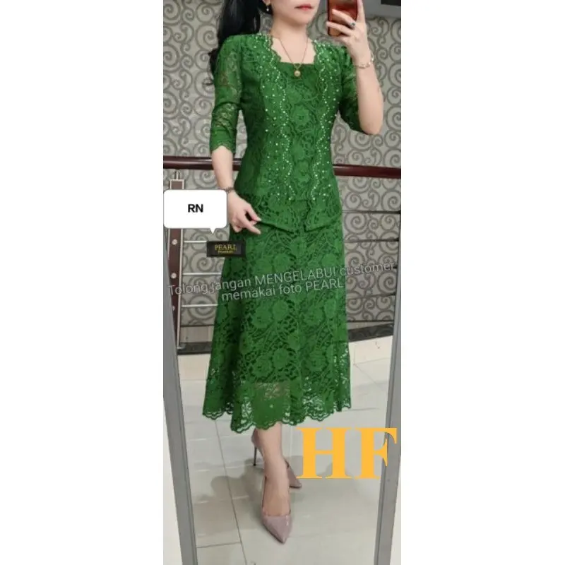 HF Setelan Set Renda Kebaya/Setelan Rok Premium/Setelan Wanita Kekinian/setelan Brokat wanita