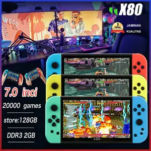 Portable X80 Gameboy 7.0 inci PSP Retro Video Game Console 8GB bawaan Built-in Classic 20.000+ game handheld game console sport games console