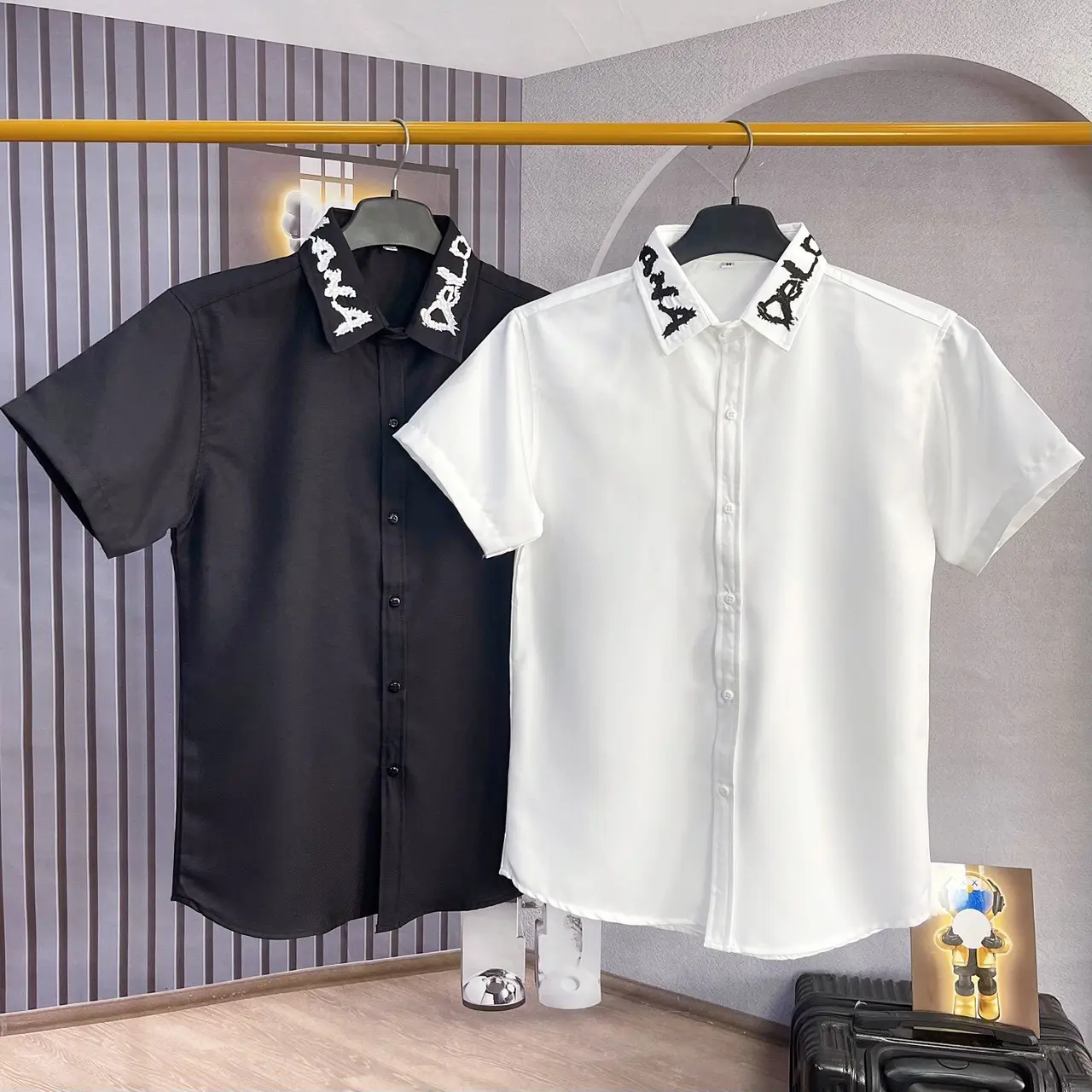 Sơ Mi Nam Ngắn Tay Chất Cotton Lạnh Mềm Mịn Thoáng Mát X2 Màu Trắng Đen Chuẩn Form Hàn Quốc Menswear Shirt [Beauty Store] Áo Kate Pique