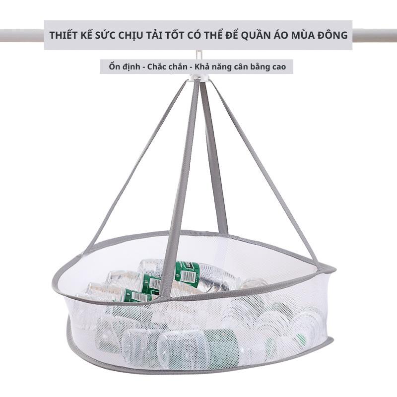 Giỏ lưới phơi đồ lót, tất vớ, áo len, cọ và mút trang điểm chống biến dạng, dung tích lớn, xoay 360 độ NC81 3