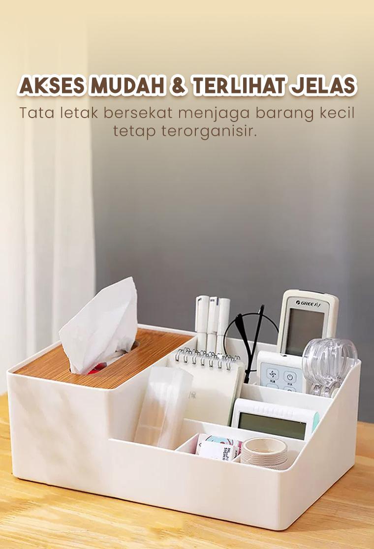 ANGOLA Rak Tisu Aesthetic Tempat Tisu Estetik D57A Make Up Plastic Tempat Tisu Meja Kosmetik Storage Organizer