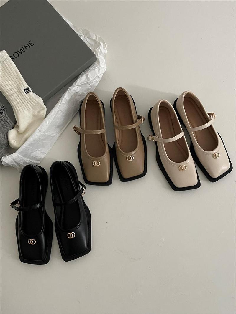 Product Introduction of French Retro Square Toe Low-Cut Mary Jane Leather Shoes 2023 Spring New Girl Soft Leather Low Heel Shoes Elegant Fashion Footwear Walking Shoes Women Comfort 13