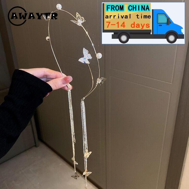 Bờm Tóc Tua Rua Hình Bướm, Chất Liệu Hợp Kim, Băng Đô Thời Trang, Dành Cho Nữ, Phụ Kiện Tóc 2