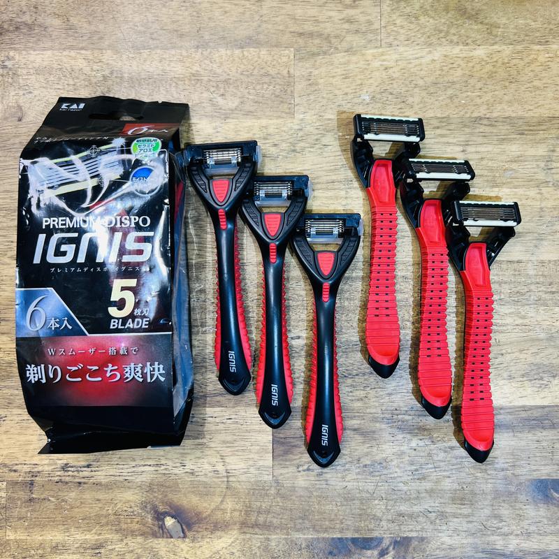 Bộ 6 dao cạo râu 5 lưỡi cao cấp Nhật Bản Premier Dispo Ignis 5 Blade PR5-6P8